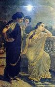 Raja Ravi Varma Ladies in the Moonlight oil painting on canvas